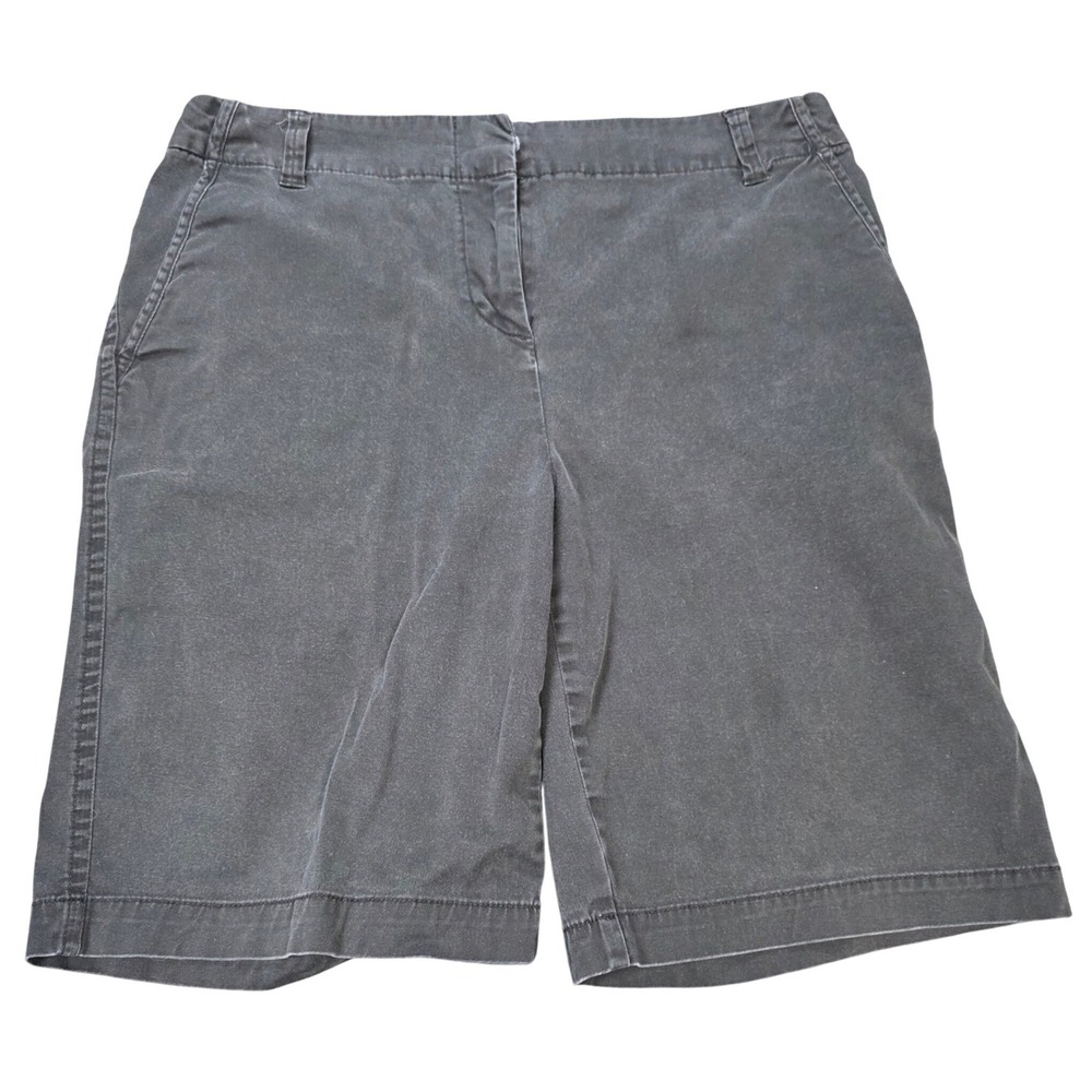 Charter Club Bermuda Shorts‎ Women's Size 10 Black Cotton Stretch Casual Chino